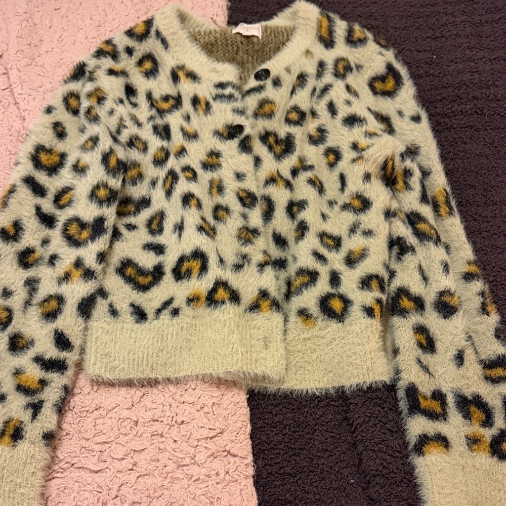 Leopard Print Fuzzy Sweater